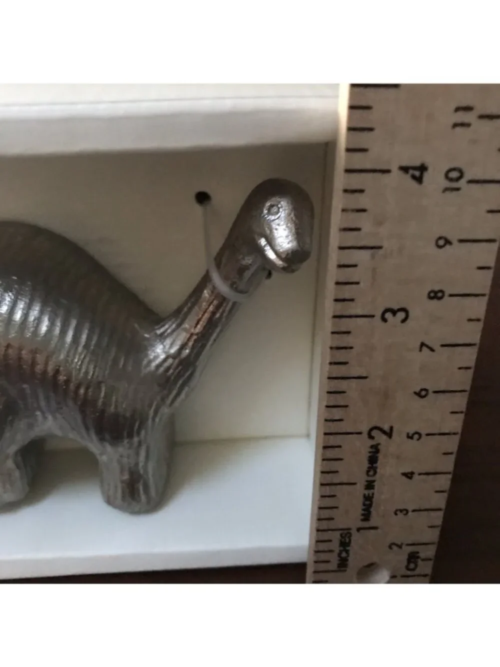 Pottery Barn Kids Dino Hook Silver Tone Metal Dinosaur Wall Mount Kitsch PBK